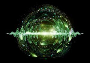 Elementary Particles series. Interplay of abstract fractal forms on the subject of nuclear physics, science and graphic design.